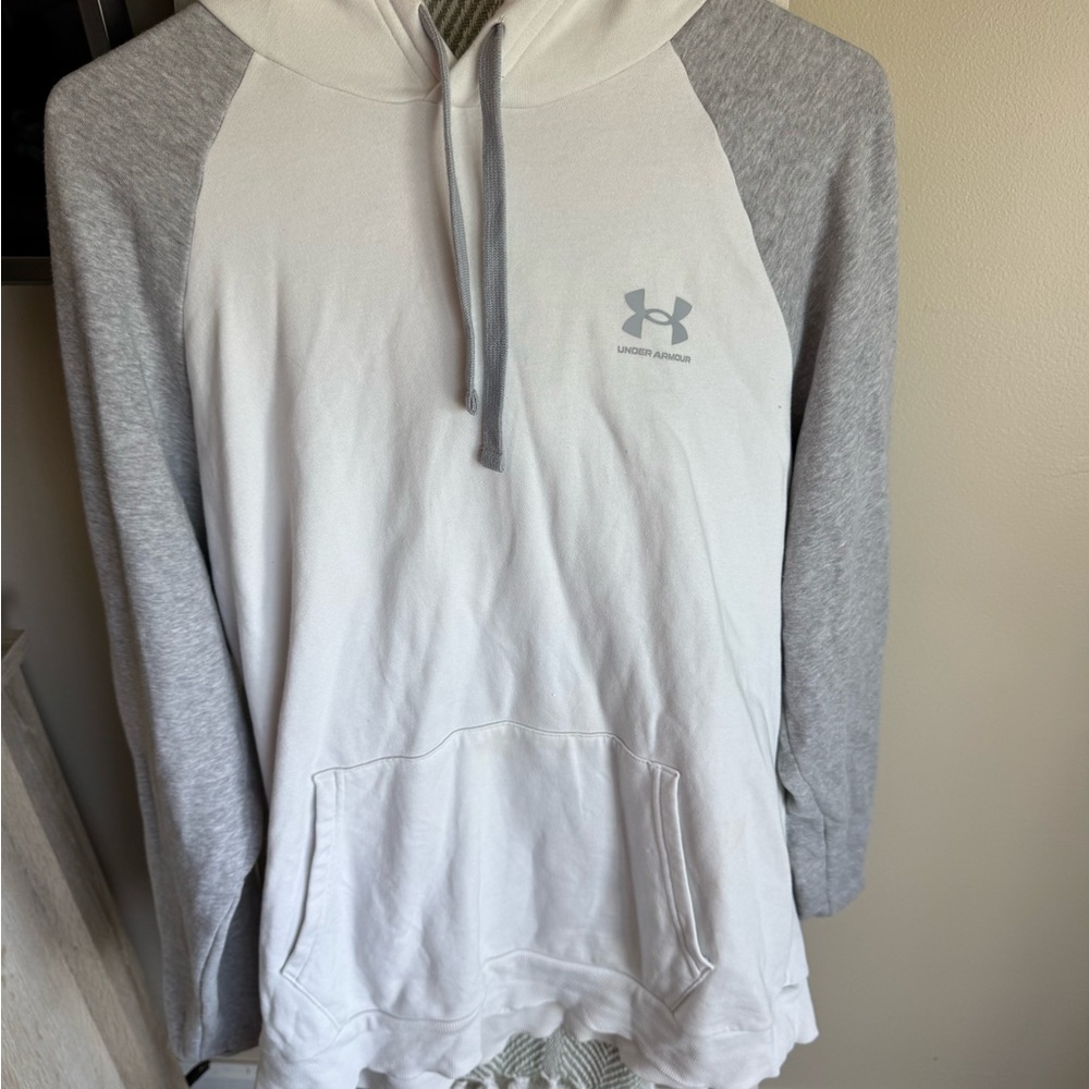 Under Armour Two-Tone Hoodie in White and Gray